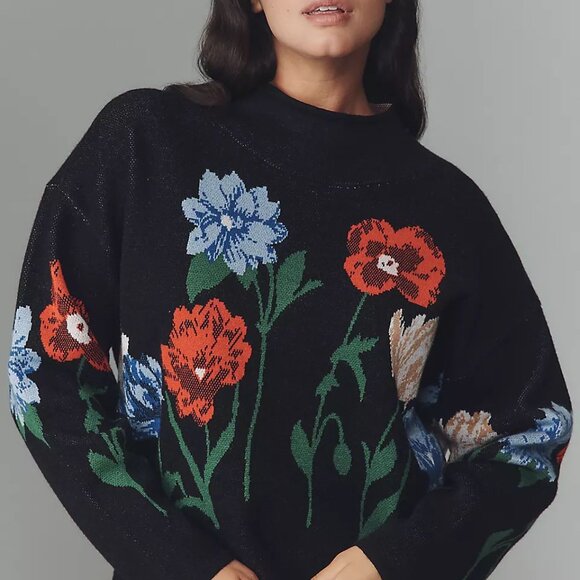 STATEMENT PIECE!!! Anthropologie Carys Mock-Neck Sweater - Picture 4 of 11